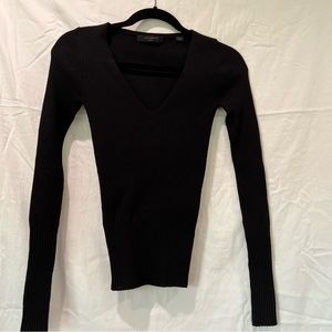 Allsaints black v-neck sweater, size S fitted